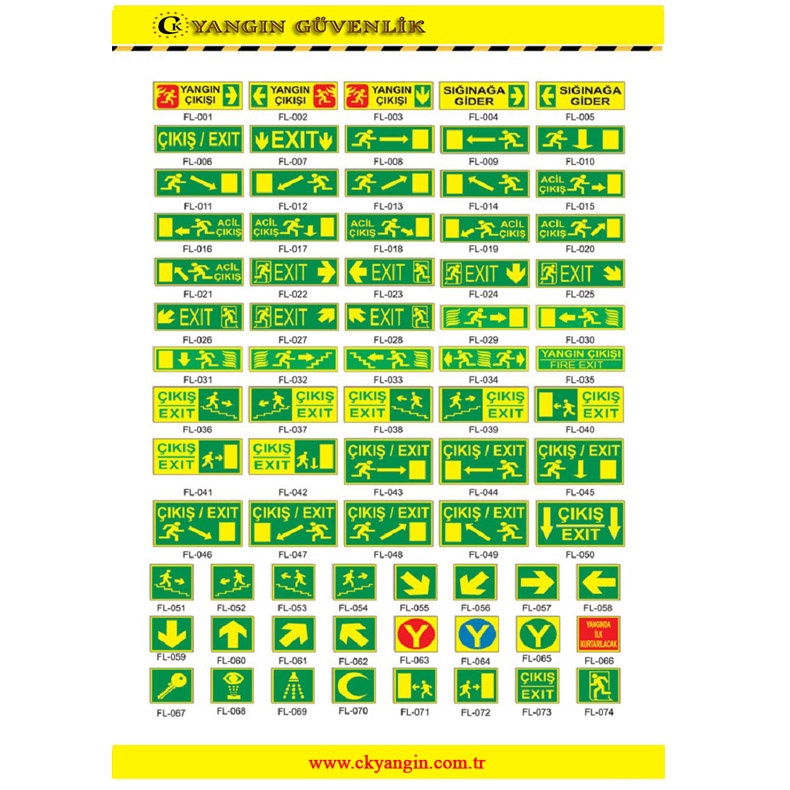 FOSFORLU ACİL  YÖNLENDİRME LEVHALARI